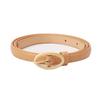 Stylish Women's Candy Color Thin Belt with Oval Pin Buckle