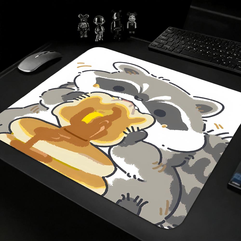 1PC XS Raccoon Mouse Pad Small Gamer Desk Mat Square Gaming Office Accessories Mousepad PC Rubber Keyboard Table Mats 500x500mm