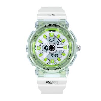 PINDOWS Zegarek Sportowy Analogowy Cyfrowy Wyświetlacz LED 50m Wielofunkcyjny Monitor Fitness do Przygód na Świeżym Powietrzu Wodoodporny Damski, do Biegania, Wędrówek,