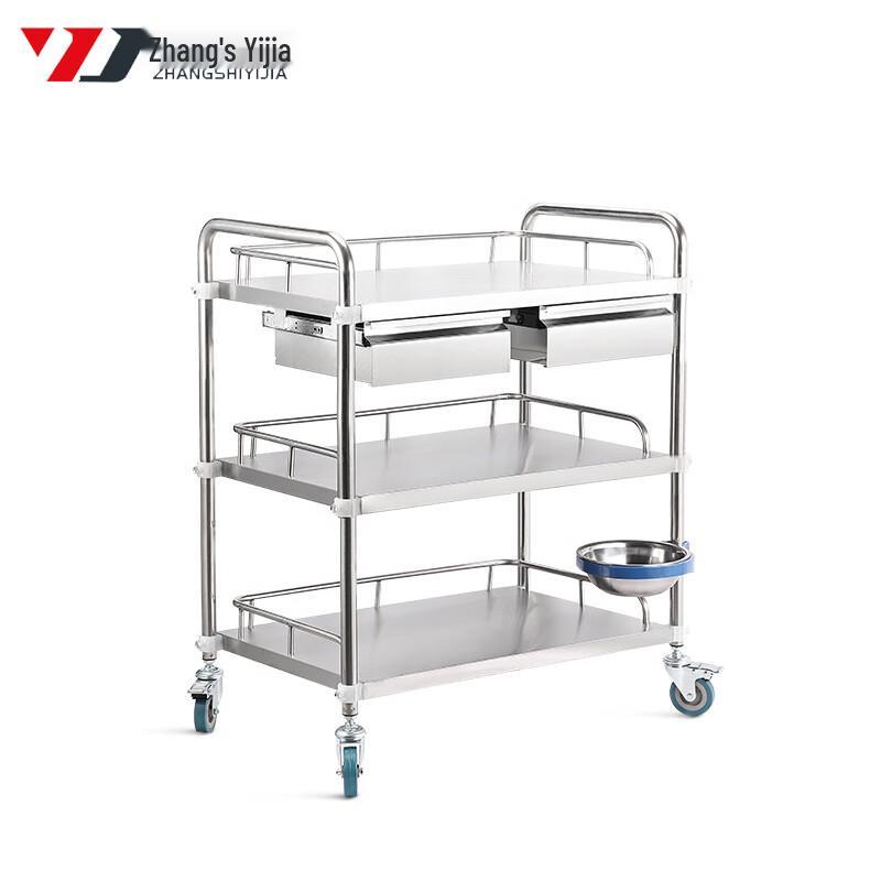 Thickened Stainless Steel Medical Trolley