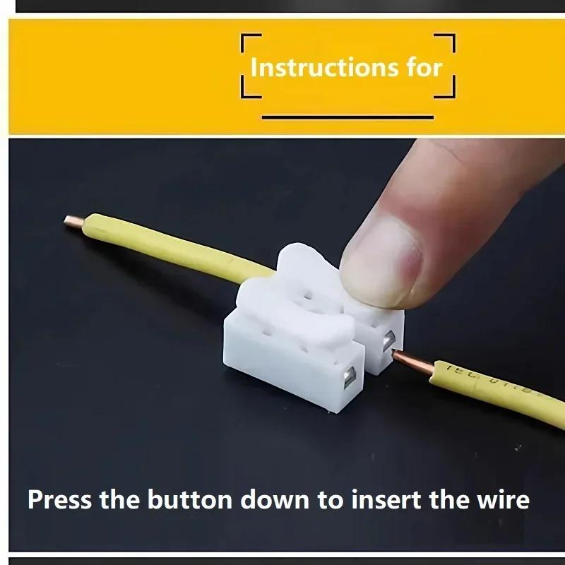 50pcs Quick Terminal Connector 1P 2P Cable Wire Connectors Spring Wire Connection Terminals Terminal Block Connector