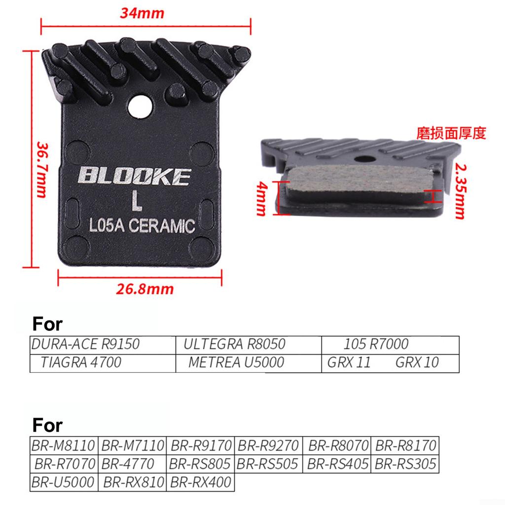 2 Pistonlu Disk Fren Balataları 36.6x34mm Siyah Yeni Bisiklet Parçaları