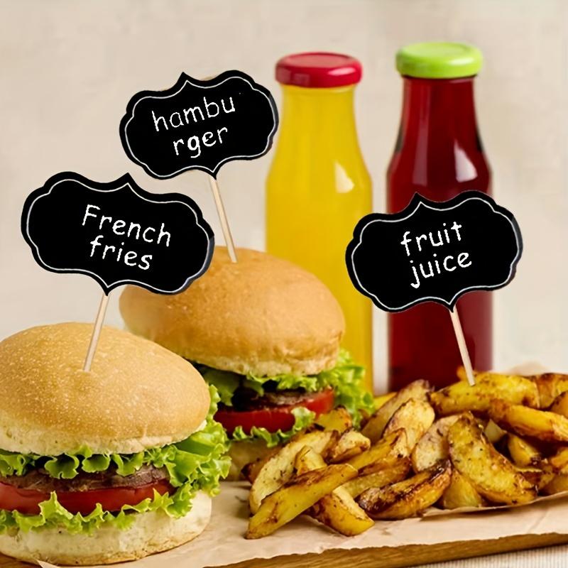 10 Pcs Blank Toothpick Flags Set  – Bamboo Erasable Insert Labels, Ideal for Cake Parties & Supermarket Labels