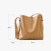 Genuine Leather Women's Messenger Bag Second Layer Cowhide Shopper Shoulder Bag Commuter Bucket Handbag Simple High-quality Female Tote Bag