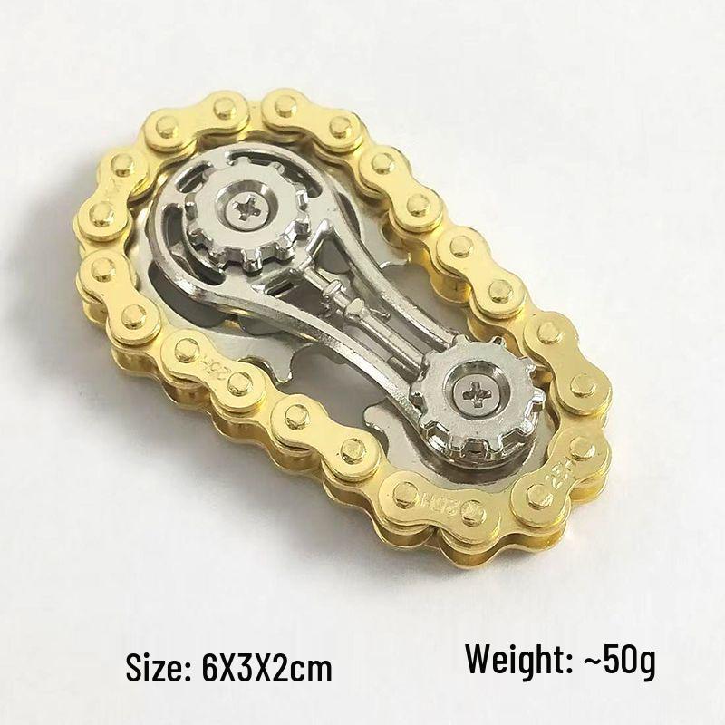 

Металлический декомпрессионный гироскоп для пальцев - Инновационная черная технология, цепь с шестернями золотой