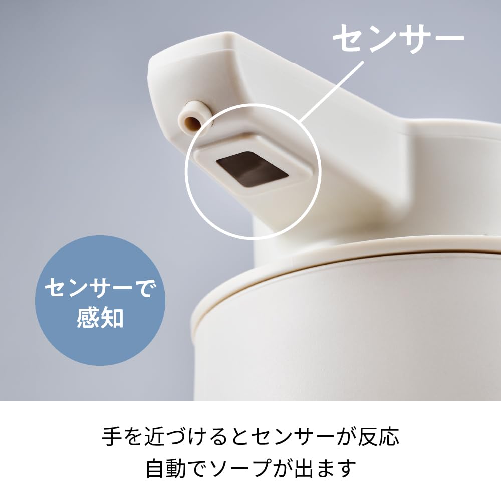 recolte Rechargeable Automatic Liquid Hand Soap Dispenser, Cordless, Type C, Easy to Use, Cream White, RDS-2 (CW)