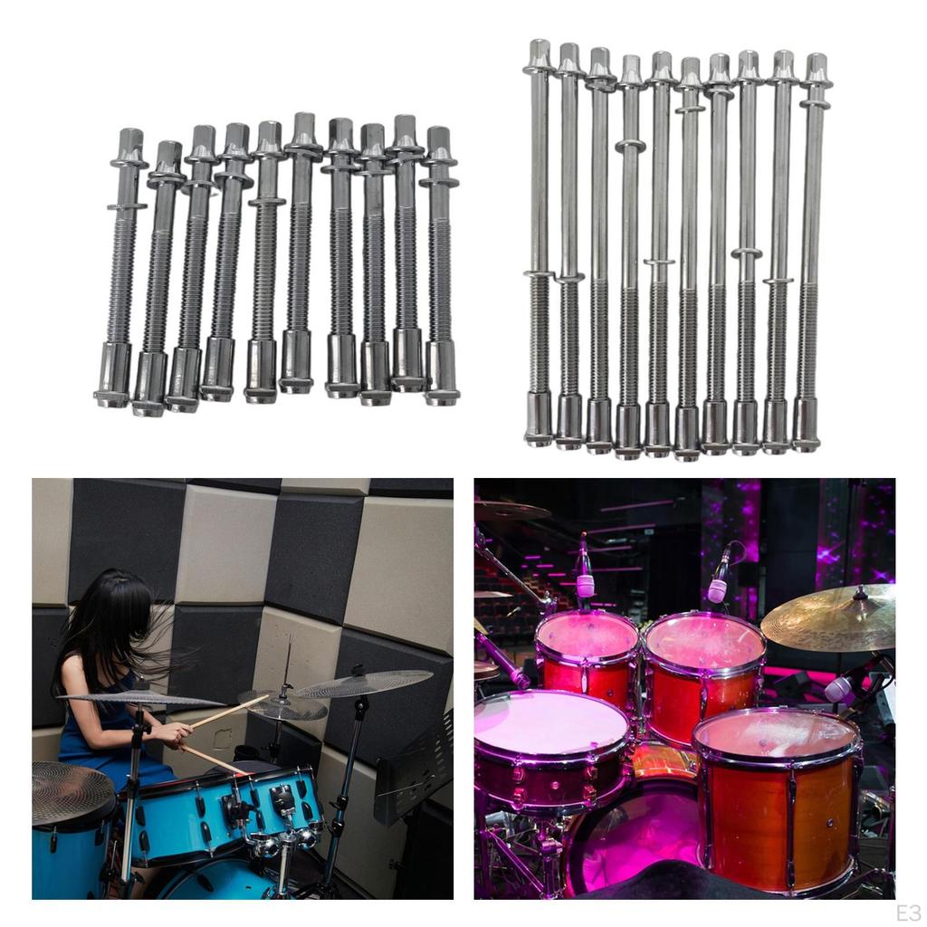 10 Pack of Tension Rods and Tom Lug Screws for Snare Drum