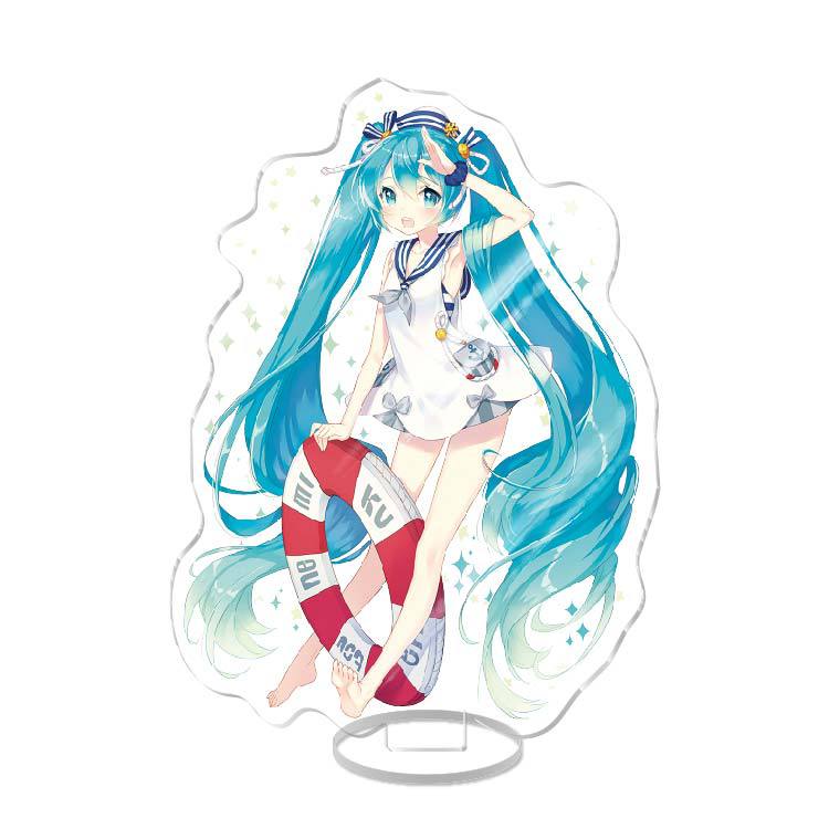 Anime Acrylic Stand Double Sided Artwork  Hatsune Miku Sakura Miku School Campus Figure Merchandise Otaku Collection