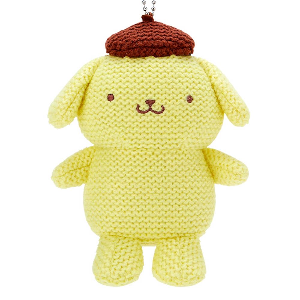 Sanrio Knit Mascot 11cm Wide X 7cm Deep X 500062 Amigurumi-style Holder, Pompompurin, Approx. 12.5cm High,