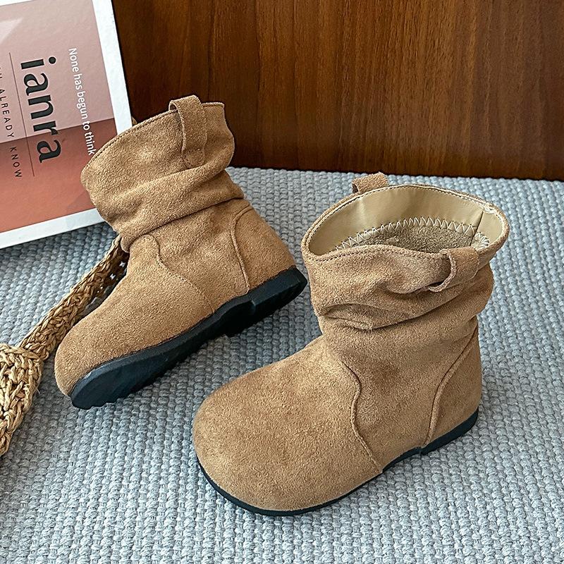 

Kids Brown Suede Casual Short Boots 23 хакі