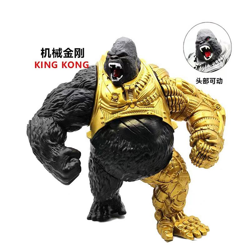 2024New Soft Rubber Mechanical King Kong Action Figure Battle Monster Gorilla Model Toy Decoration Gift 5 Joints To Move