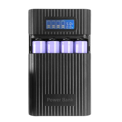 4 Steckplätze 18650 Akkuladegerät LCD-Display DIY Mobile Power Bank Hülle
