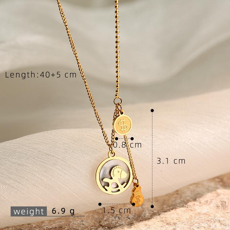 White Bear Pendant Sweater Chain: Luxurious, Unique, and Versatile Design.