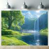 1, 2D banner, waterfall and green landscape polyester banner, room and party decoration, photography background