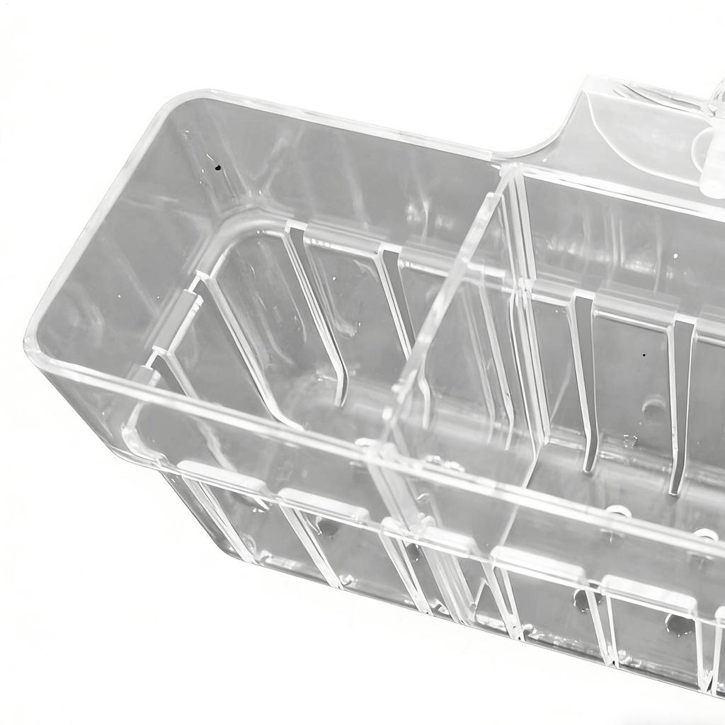 Plant Holder For Fish Tank 3 Compartment Adjustable Hydroponic Cups Clear Aquarium Planter For Shrimp Betta Freshwater Terrarium