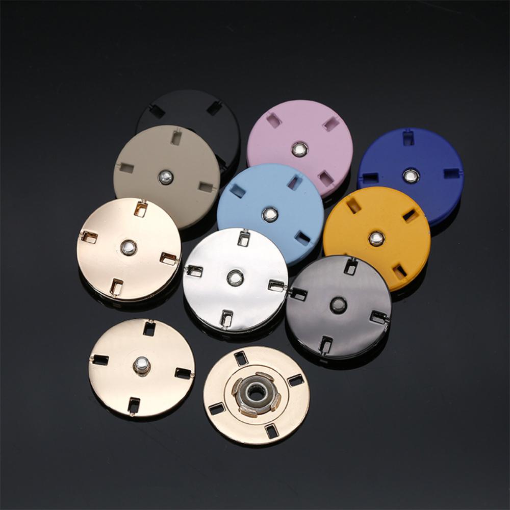 5 paar Kleding Naaien Drukknopen Onzichtbare Drukknopen Ronde Metalen Drukknopen 21mm DIY Verborgen Gesp Pak Jas Jas Tas