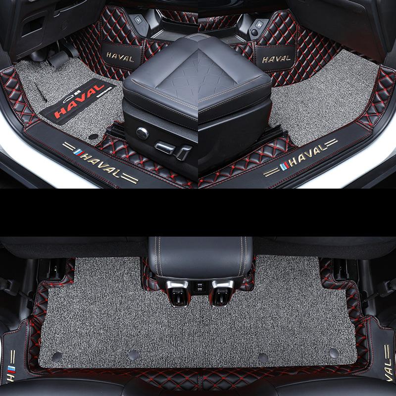 For GWM Haval Dargo 2022 2021 Car Floor Mats Double Layer PU Leather Foot Pad Interior Floorliner Auto Accessories For LHD