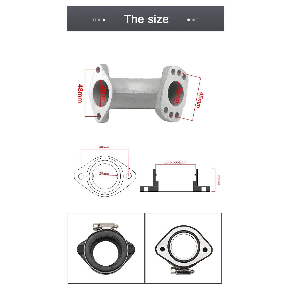 ZS MOTOS Intake Manifold Carburetor Carb VM22/PZ19/PZ26 Carburetor Interface Intake Manifold Adapter Carburetor Accessories