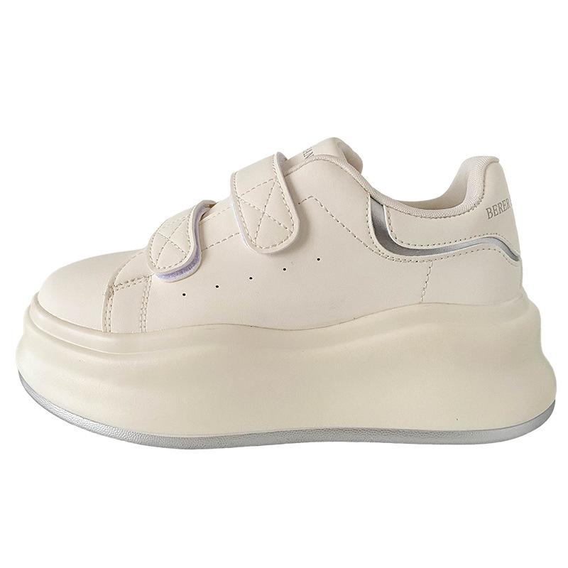 

LZ6089 латексная стелька/белые туфли на липучке для женской обуви 2025 года, новые кожаные туфли с эффектом взрыва 35 белый