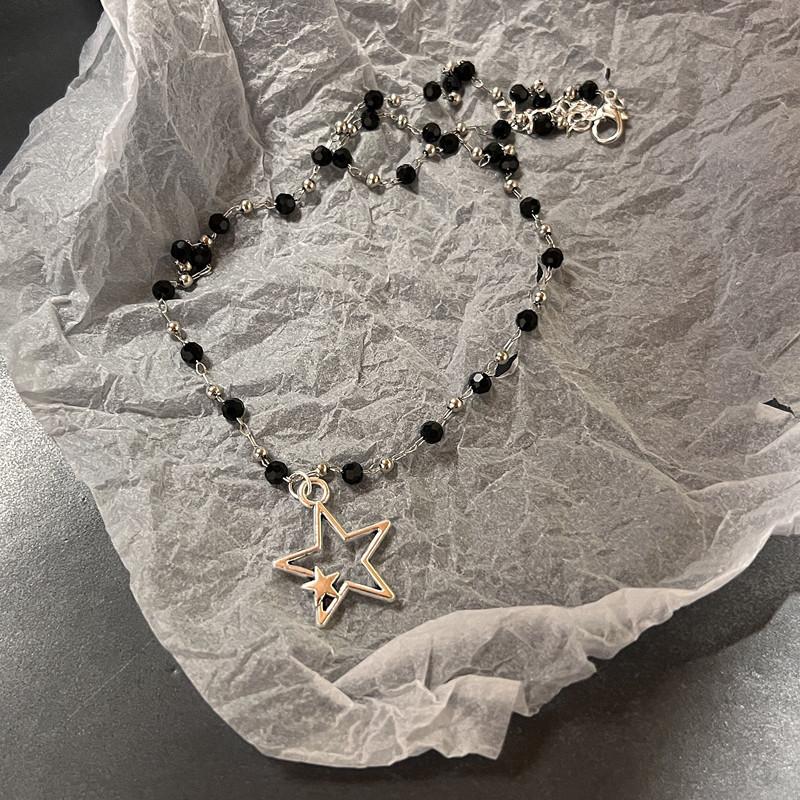 Vintage Fashion skórzana linka wisiorek w kształcie gwiazdy naszyjnik dla kobiet mężczyzn antyczne srebro kolor biżuteria akcesoria Y2k estetyczne