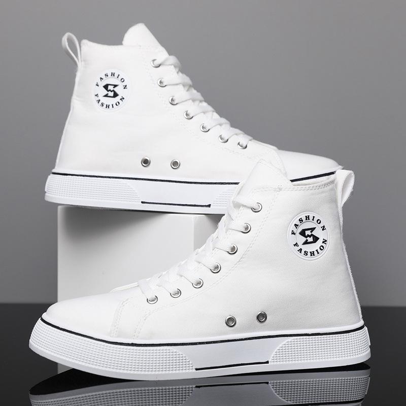 Men's Harajuku-Style High-Top Canvas Shoes: Trendy, Comfortable Casual Footwear for Teenagers and Students