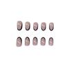 24 Nail Art Advanced Sense Black Edge French Light Luxury Glitter Craft Short Oval Wearing Nail