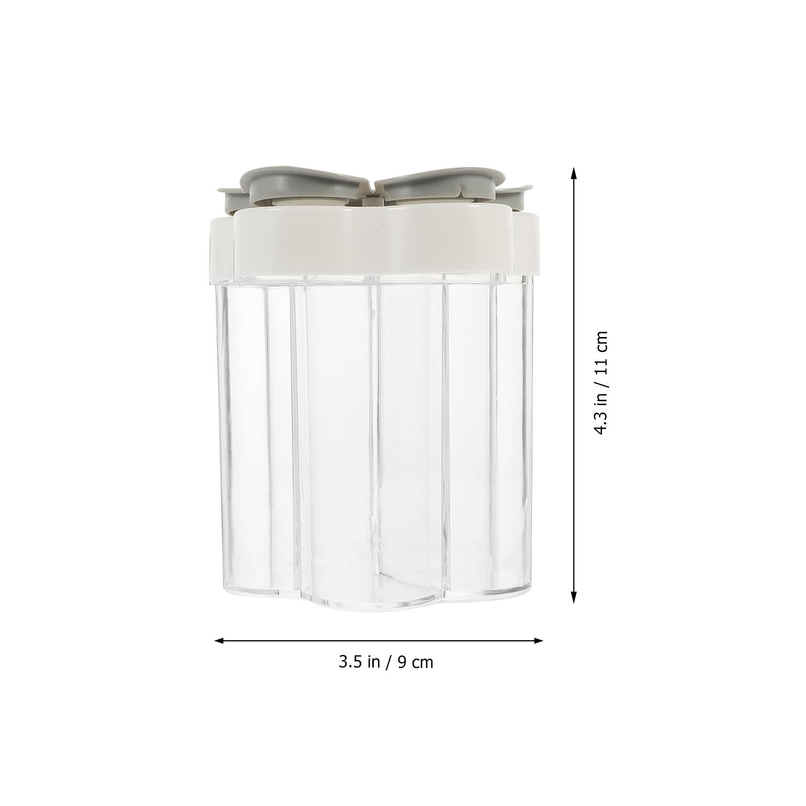 

5 In 1 Transparent Spice Jar Outdoor Camping Seasoning Container Multi Function Condiment Box Kitchen Accessory Divided Shaker серый