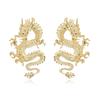 Vintage Chinese Style Dragon Stud Earrings for Women Trendy Punk Personality Animal Totem Earrings Statement Jewelry Gift
