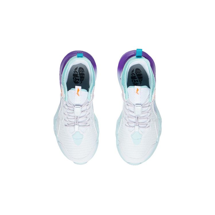 LiNing Lost Shock Absorption Rebound Sports Casual Shoes Kids Sneakers White Purple YKCS072-5