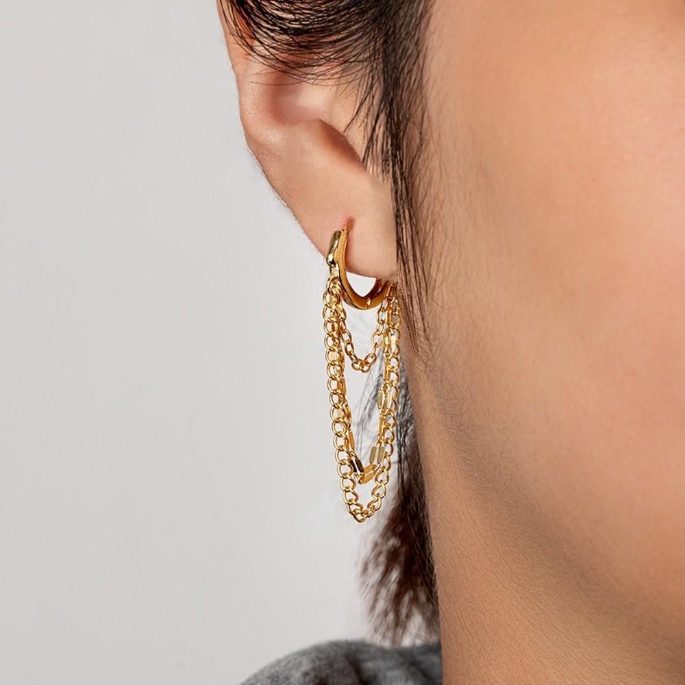 Zinc Zinc Alloy Hoop Earrings Tassel Dangle Drop Earrings Personality Chain Earrings  Daily Wear