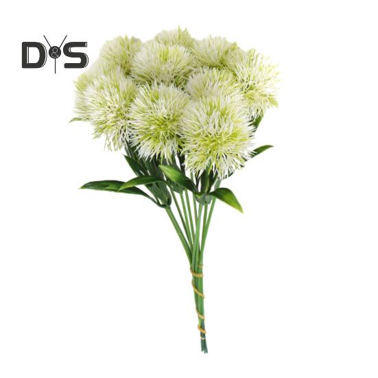 10 Bunches Simulated Dandelion Flower Ball Lifelike Odorless No Maintenance Silk Artificial Flowers for Home Hotel Decoration