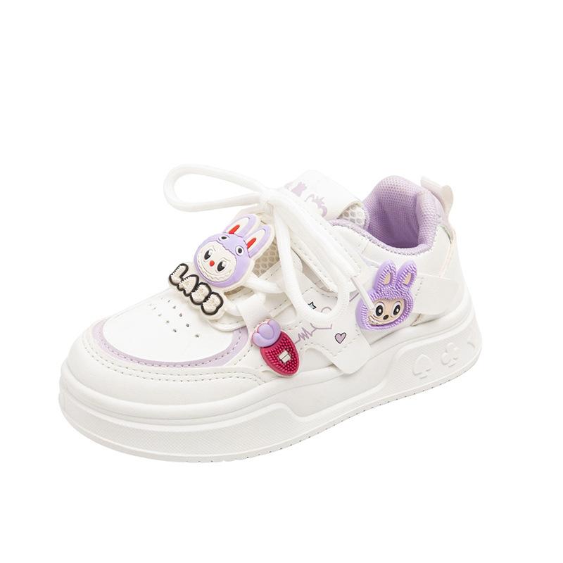 Girls Shoes Children's Board Shoes 2025 New Casual Spring and Autumn Sports Shoes Soft Sole Princess White Shoes Girl
