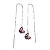 Exquisite Russian Purple Gold Plain Gold Hollow Butterfly Earrings Fashionable Versatile Temperament Rose Gold Plated Car Flower Earrings