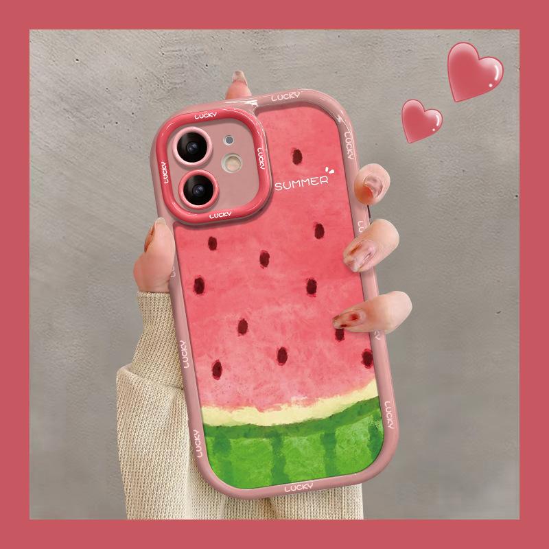 

Подходит для чехла для мобильного телефона Apple 15 Iphone14pro Летний Арбуз 13 Силиконовый Противоударный 12/11 Полностью закрывающий Xs Мелкое отверстие iphone 13