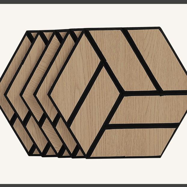 Hexagonal Wood Grain Sound Absorbing Panel for Studio and Piano Room