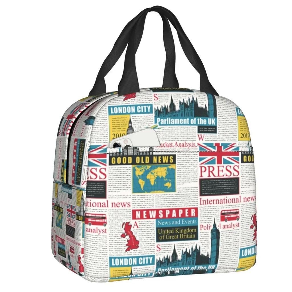 Lunchbox für Damen mit britischer Flagge und britischem Symbol, wasserdicht, Thermo-Kühltasche für Lebensmittel, isoliert, für die Schule, Picknick-Tragetaschen