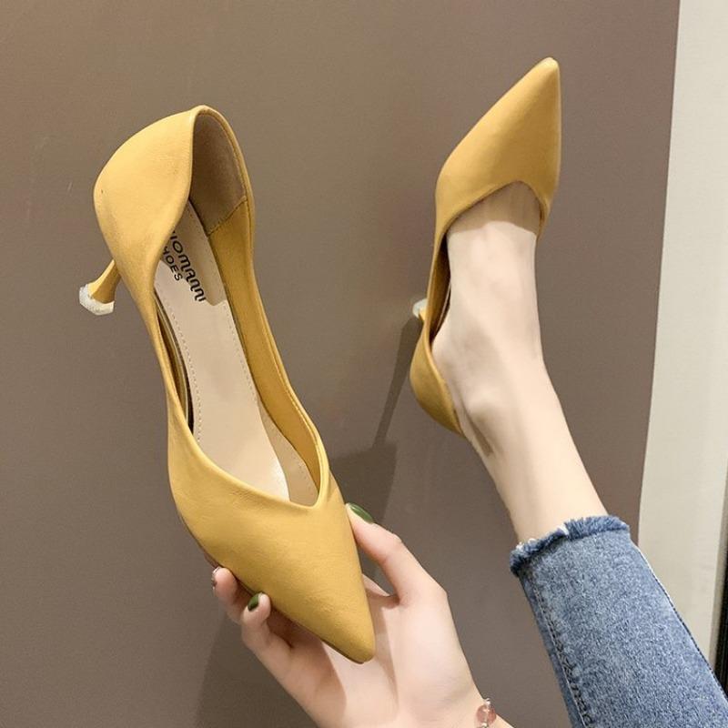Pointed High Heels Solid Color Single Shoes