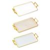 Decorative Trays for Home Decor Plastic Tray with Handles for Serving Coffee Snacks Perfume Jewelry