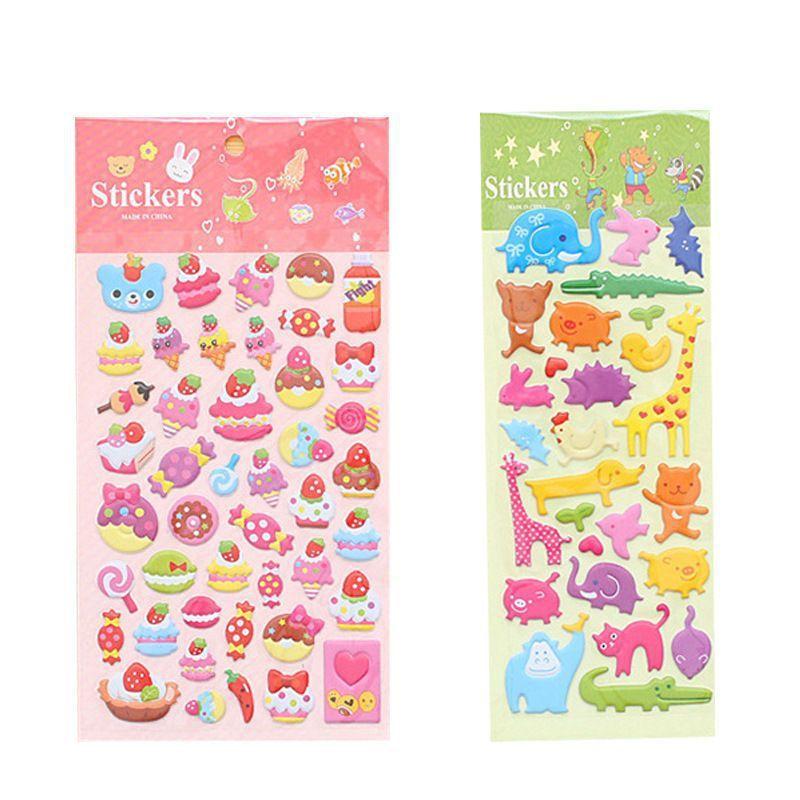 Childrens Gift 3D Bubble Kawai Stickers Early Education Kindergarten Reward Gift Kitten Animal Handmade School Supplies Lovely