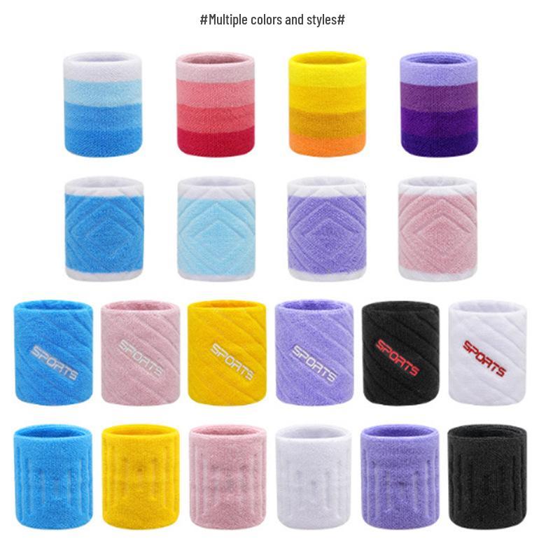 Women's Cotton Wristband with Logo Embroidery, Sweat-Absorbent for Badminton & Fitness.