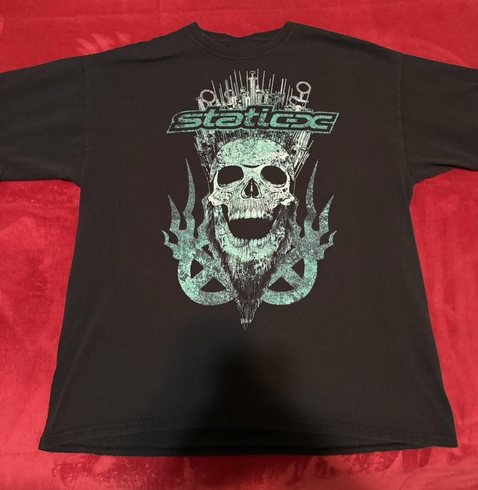 Static-X Band Short Sleeve Cotton Black All Size Shirt TT226 Unisex T-Shirt XXXXL