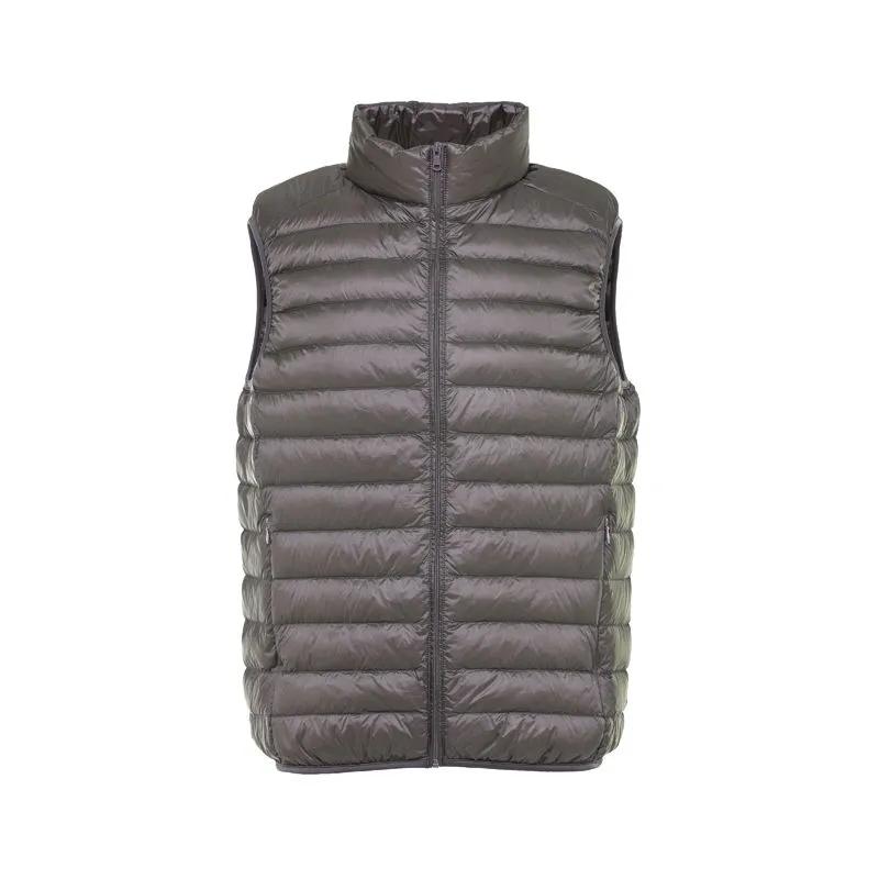 Men's Solid Color Lightweight Down Vest, Simple and Casual Sleeveless Jacket for Indoor and Outdoor Wear