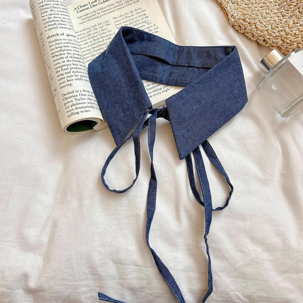 Plaid Fake Collar Women Detachable Collars For Women False Collar Lolita Lapel Tie Shawl Wrap Decoration