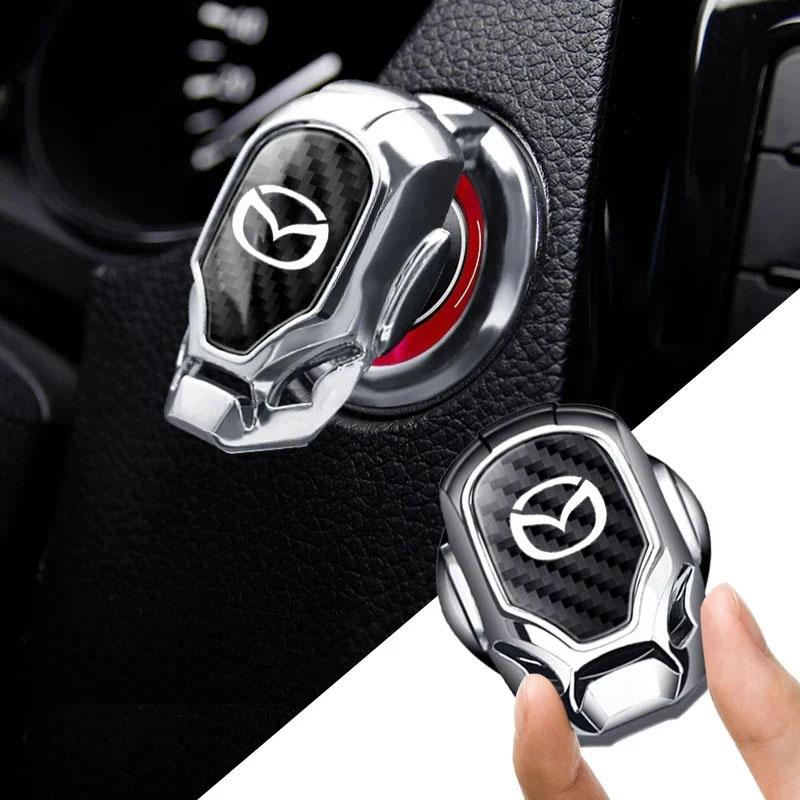 Car Interior One Button Start Stop Protective Cover Accessories For Mazda 2 3 6 Atenza Axela Demio CX-5 CX-3 CX7 CX-9 2015-2021