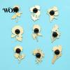 Bright Color Enamel Pin Brooch Pin, Flower Design with Smooth Edges, Lightweight Zinc Alloy Badge for Jackets Scarves Bags Gift