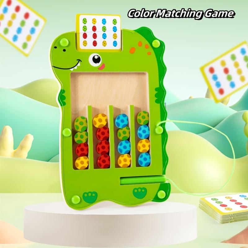 Dinosaur Egg Magnetic Four Color Placement Game, Color Sorting Skills Training Wooden Toy, Hand Eye Coordination Toy, Color Toys