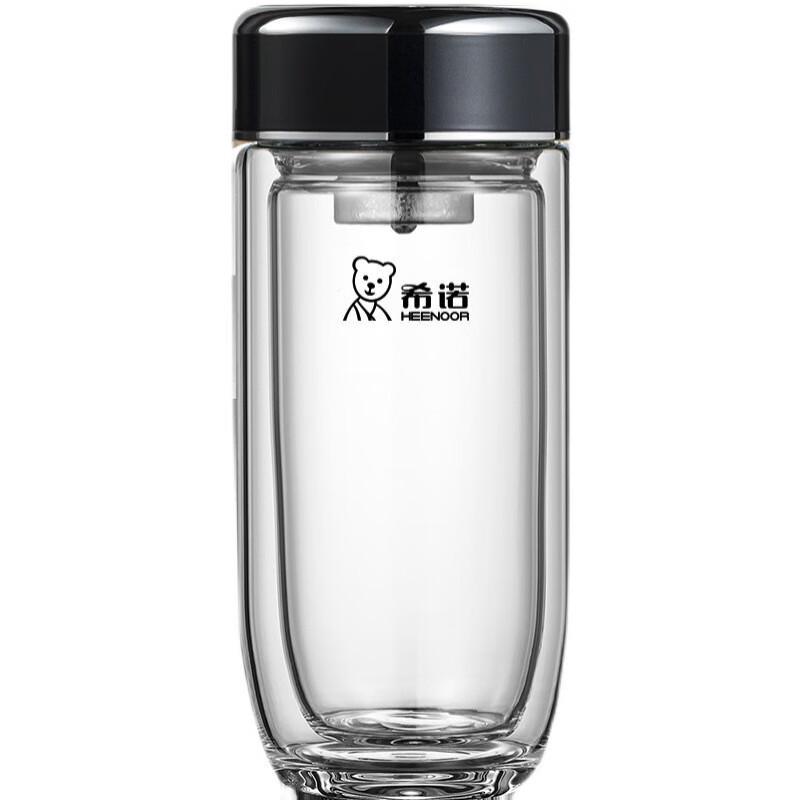 Zhi Shi Silver Ion Antibacterial Double-Layer Glass Water Bottle