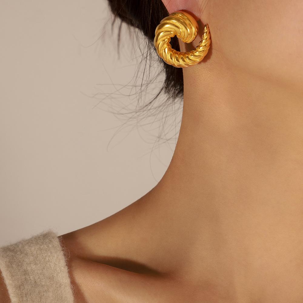 Trend Earrings for Women Stainless Steel Telix Twisted Luxury Stud Earrings Girls High-End Zircon Accessories
