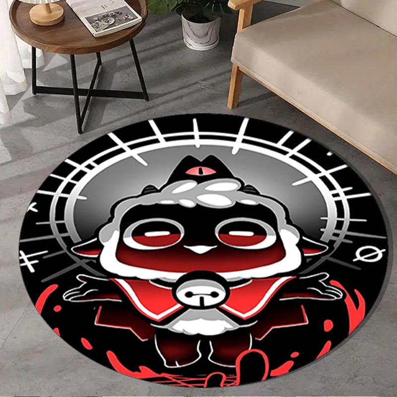 Kult Lamm Spiel Fantasy Runder Teppich für Wohnzimmer, Schlafzimmer, Spielzimmer, Stuhlunterlage, Läufer, Kreis Teppich, Große Größe Ventilator Weihnachtsgeschenk
