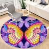 1PC Butterfly Mandala Office Round Rug, Non slip, Soft and Durable Office Rug for Interior Decoration, Perfect for Office